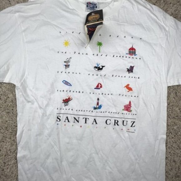 VINTAGE Santa Cruz Expressions T-Shirt Luke A Tuke Beach Men's Size Large 1991 - Picture 1 of 10